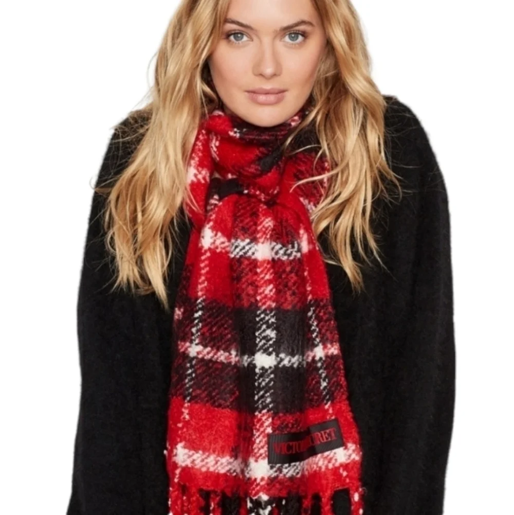 NWOT Victoria's Secret Plaid Neck Scarf